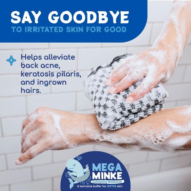 JJ KENT Mega Minke Exfoliating Washcloth Durable Award-Winning