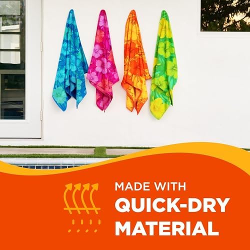 Chic Trendy 4-Pack of 30x60 Beach Towels for Adults Kids