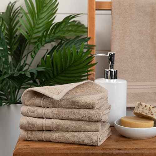 Sticky Toffee Washcloths Set of 4 - 13x13 in Tan