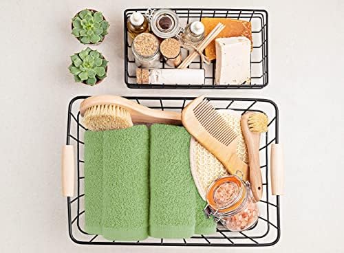 Utopia Towels 12 Pack Flannel Washcloths 100 Cotton Sage Green