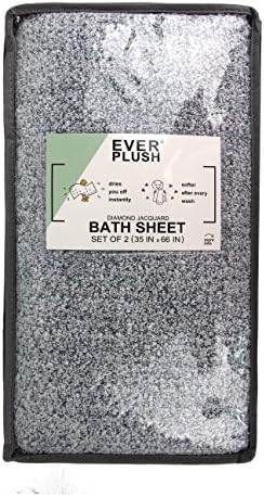 Diamond Jacquard Bath Sheet 2 Pack in Dusk by Everplush - Premium and Durable