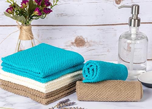 Living Fashions Popcorn Weave Washcloth Set of 8