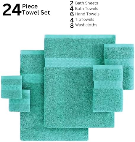 100 Mercerized Cotton Bath Towels Set