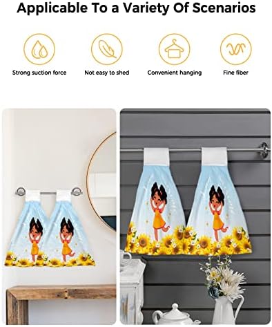 Kewadony 1 Pack Sunflower Black Hand Towels