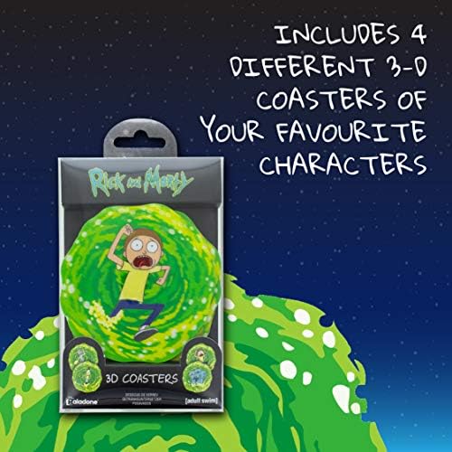 Paladone 3D Rick and Morty Drink Coasters Set of 4