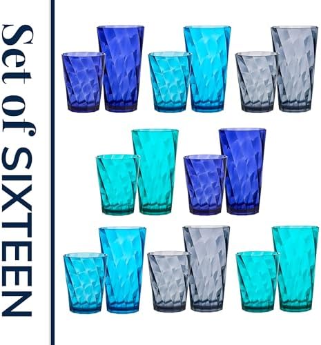 BPA-Free Reusable Plastic Drinking Glasses Set