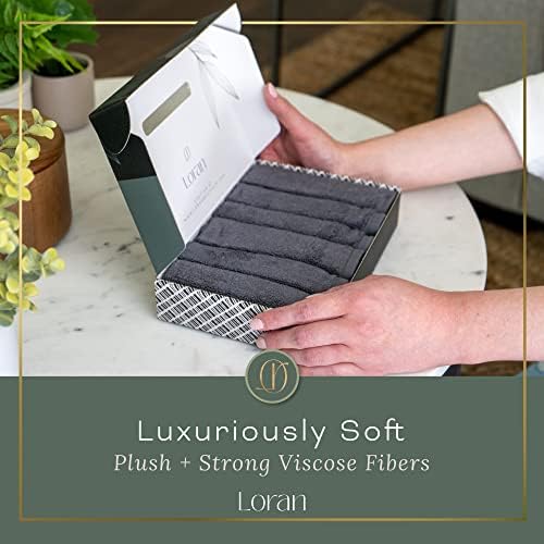 6-Piece Charcoal Grey Washcloth Set