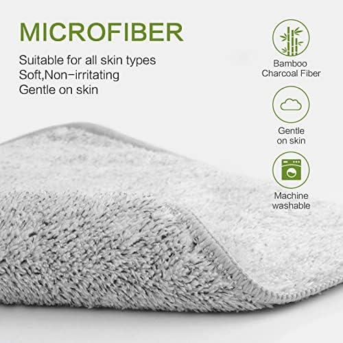 SINLAND Microfiber Face Towels 6-Piece Set 12x12 Ultra Soft for Bath
