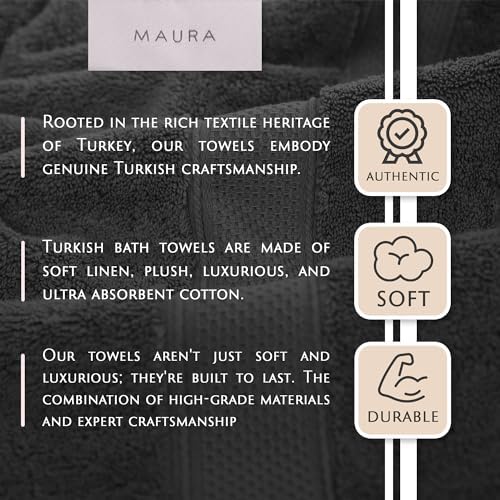 MAURA Luxury Turkish Cotton Bath Towels Set - Extra Large