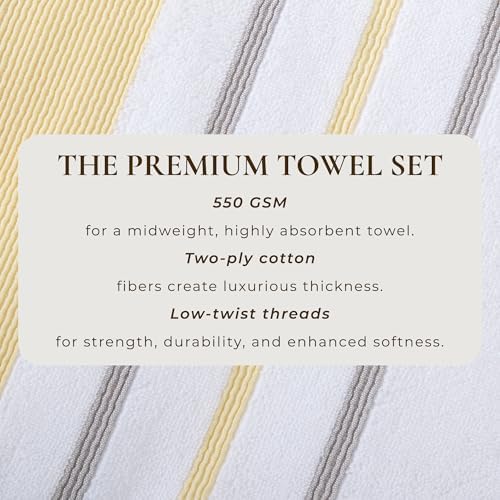 Chic GoldGrey Oversized Bath Towels Set