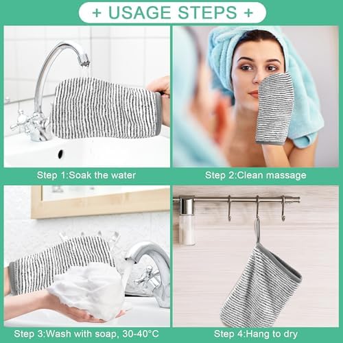 6 Bath Mitts Soft Eco-Friendly