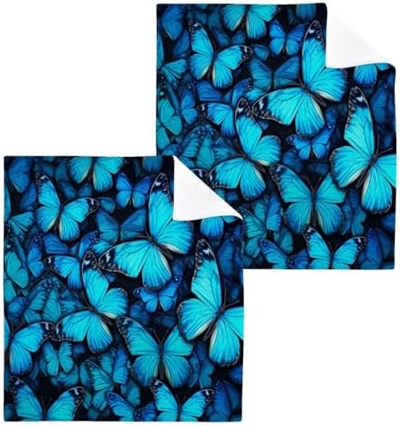 Blue Butterfly Washcloth Set