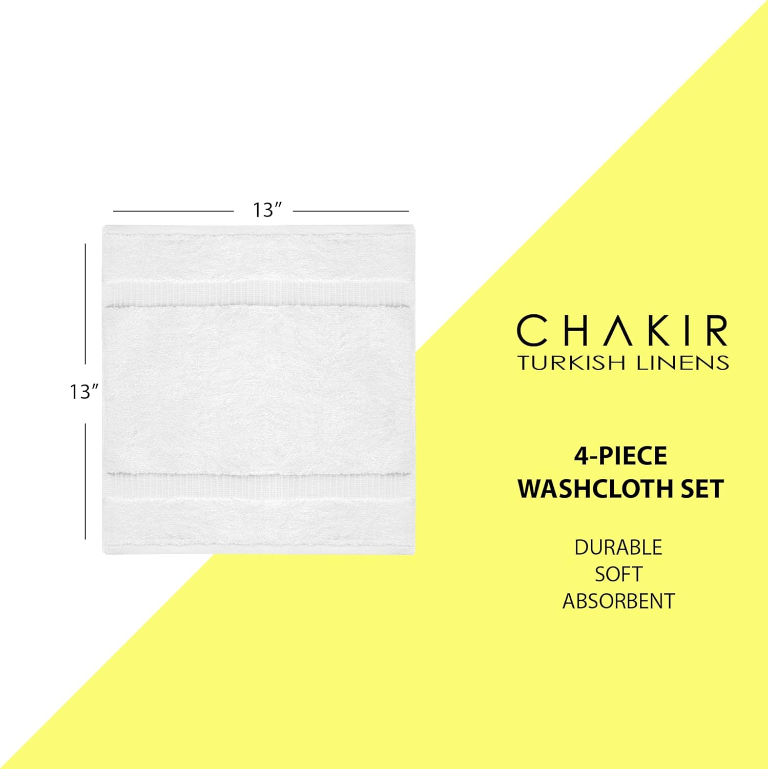 Chakir Turkish Linens Luxury 4-Piece Washcloths