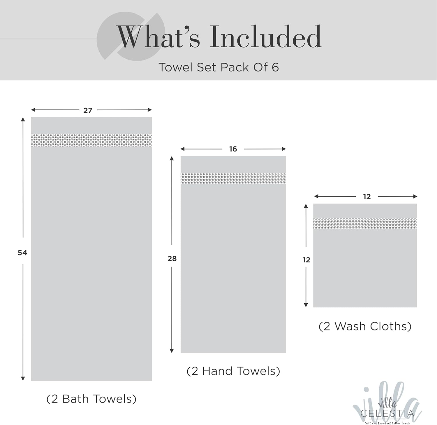 Villa Celestia 100 Combed Cotton Bath Towels