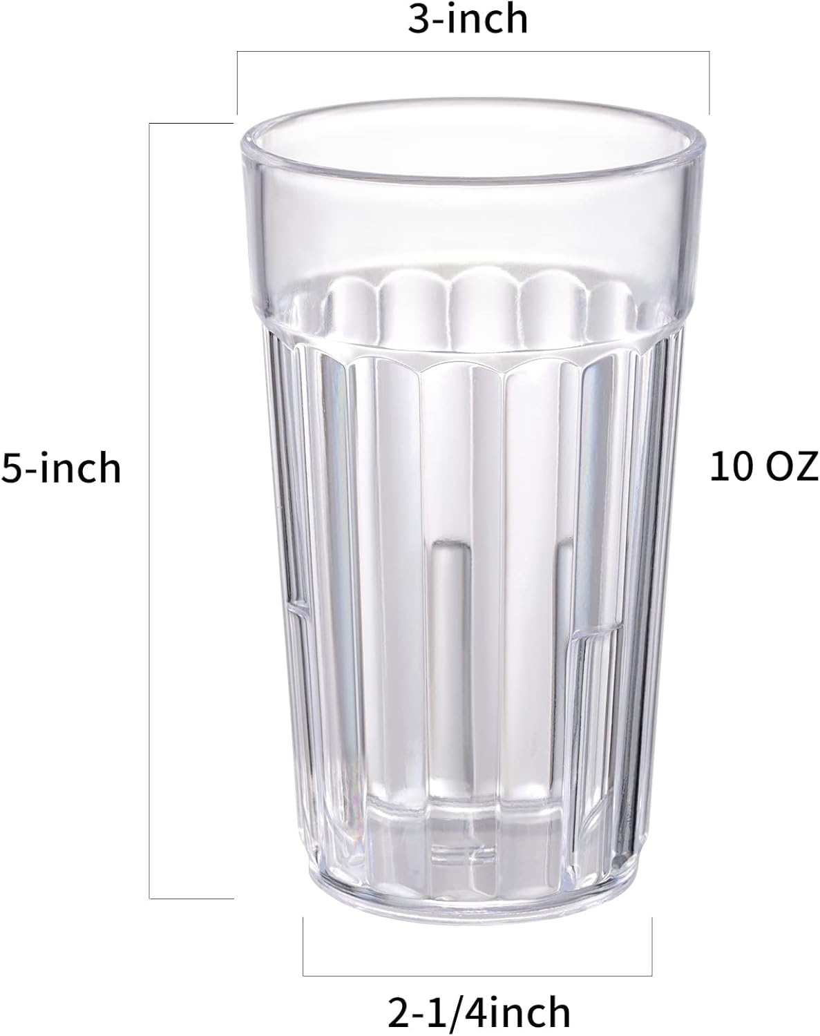 10oz Small BPA-Free Plastic Drinking Glasses Set of 10