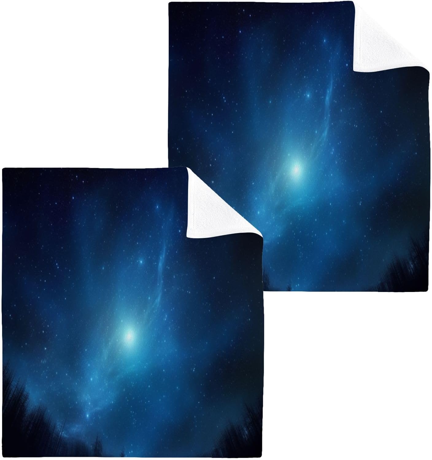 Galaxy Washcloth 2-Piece Soft Absorbent Baby Face Towels Reusable Washcloth Set