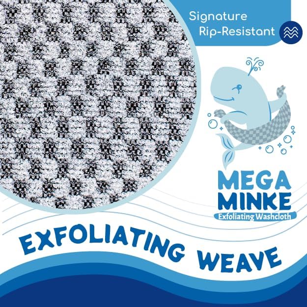 JJ KENT Mega Minke Exfoliating Washcloth Durable Award-Winning
