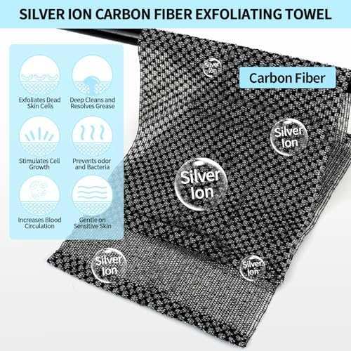 Adanluxe Silver Ion Exfoliating Body Scrub Towel