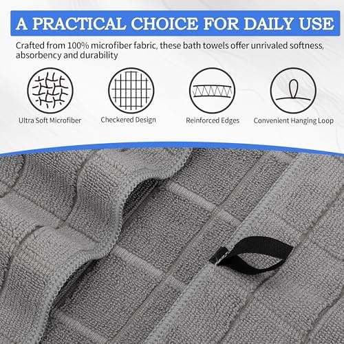HOMERHYME Microfiber Bath Towels 2 Pack
