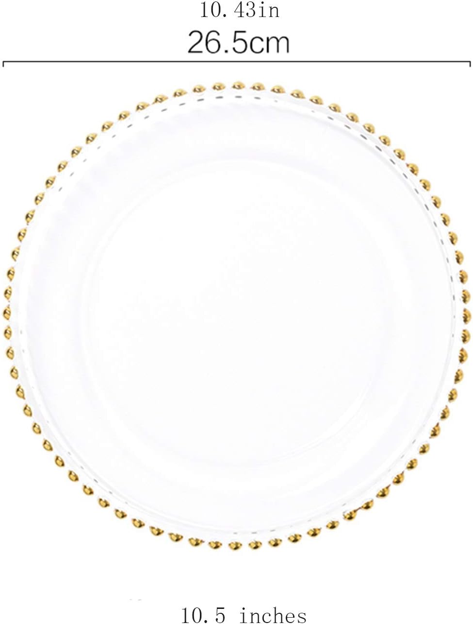 Stylish Nordic Gold Bead Glass Dinner Plate for Everyday Use