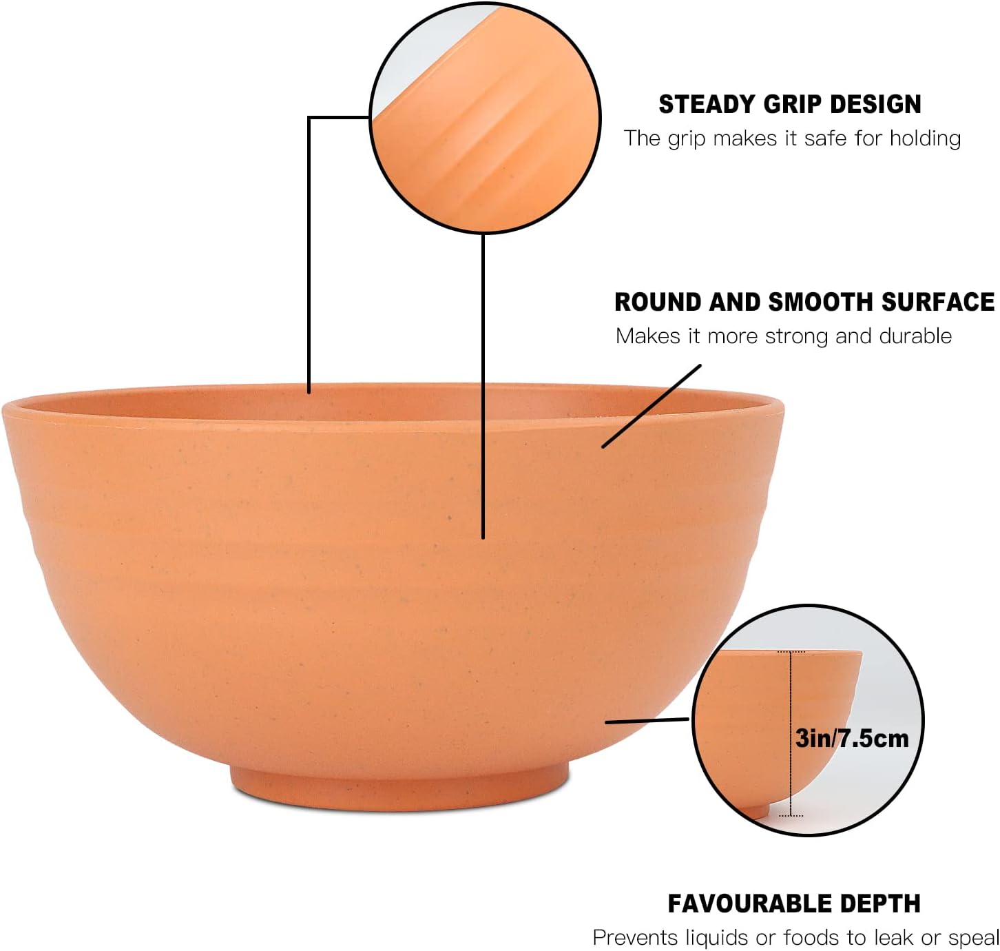 Homienly 8-Piece Cereal Bowl Set