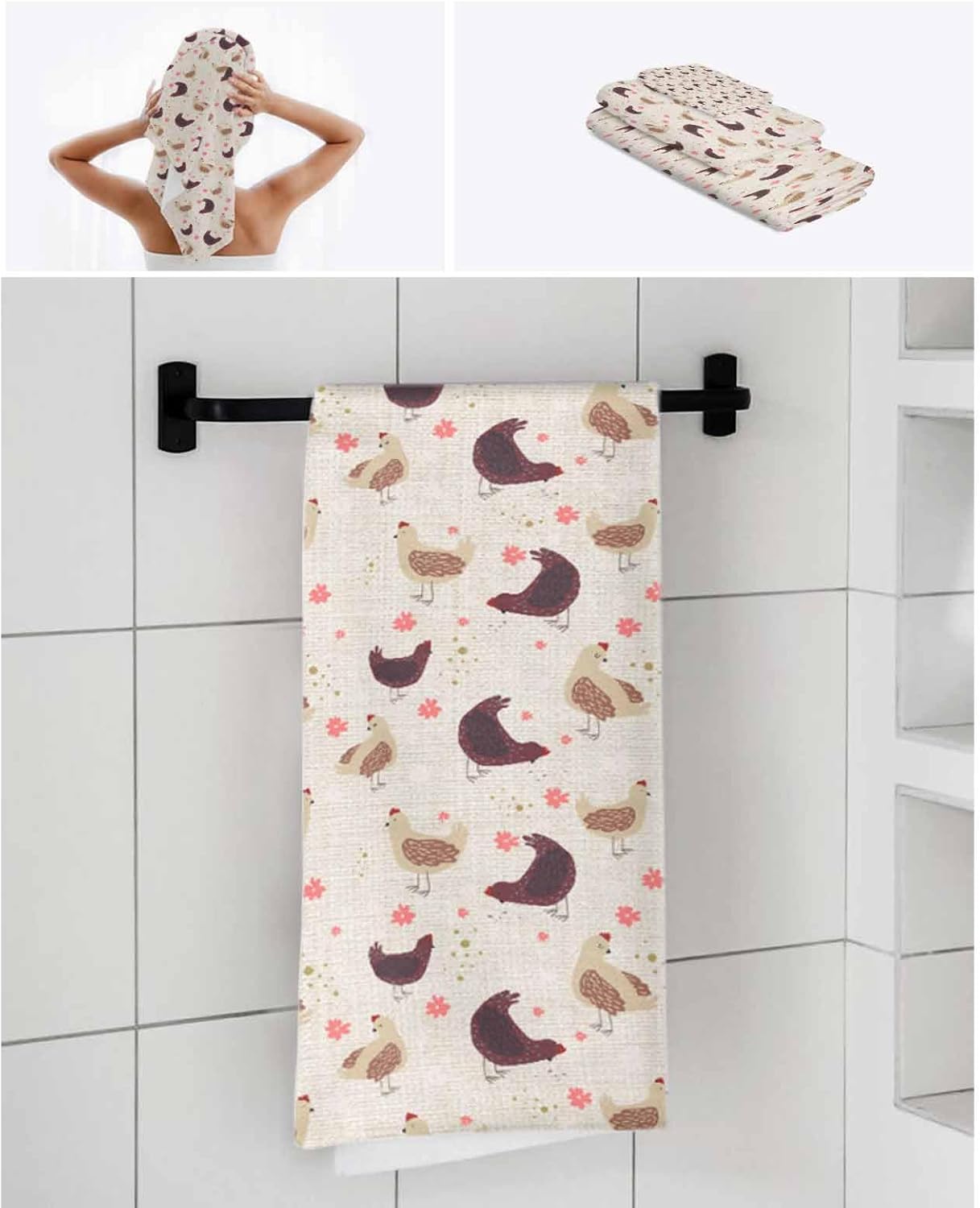 Chees D Zone Luxury Rustic Pink Farmhouse Towels Set