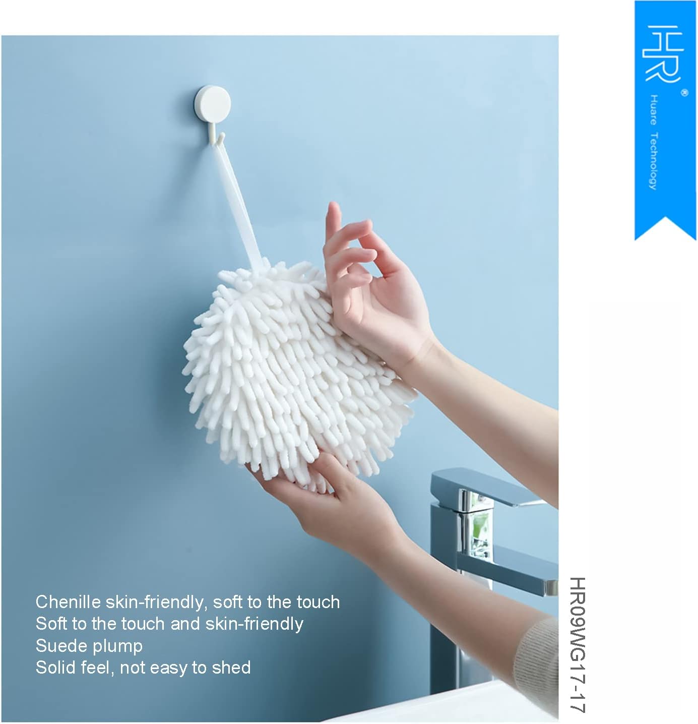 Eco-Friendly Fuzzy Hand Towel with Hanging Loop