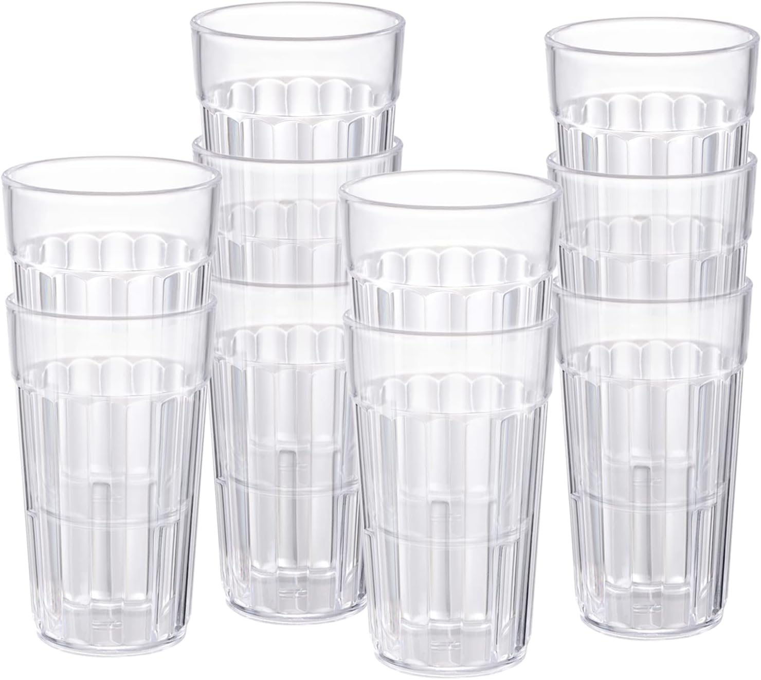 10oz Small BPA-Free Plastic Drinking Glasses Set of 10