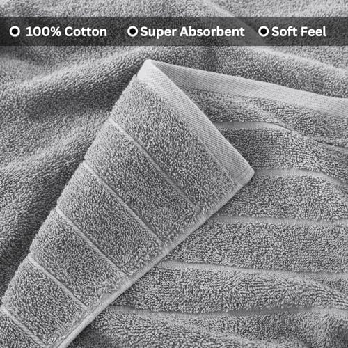 Casa Platino 4-Piece Bath Towels - Luxurious 3060 Cotton Soft Quick-Drying