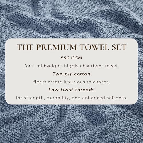 Chambrey Blue 100 Cotton-Best bath towels for the home