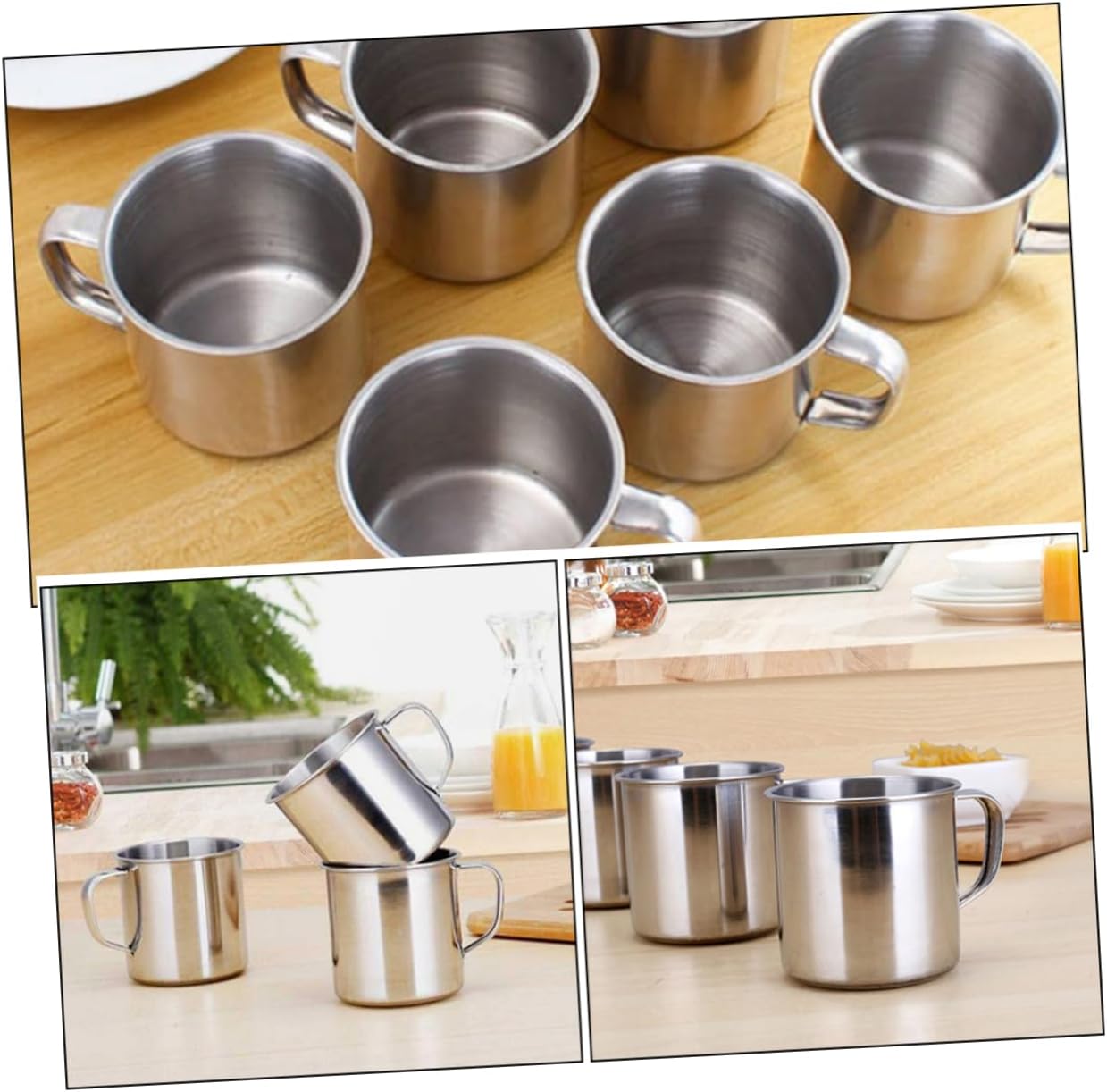 Garneck 10-Piece Stainless Steel Kindergarten Drinking Cups