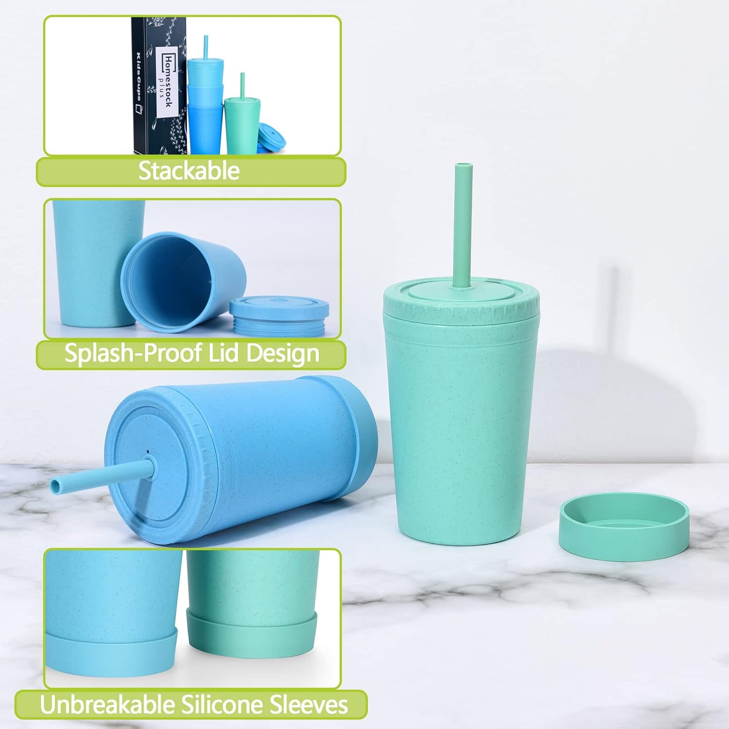 Homestockplus Eco-Friendly Reusable Cups