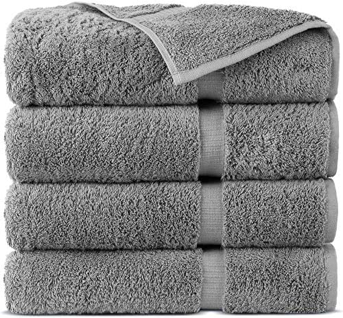 Indulge Linen 100 Turkish Cotton Towel Set gray bath towels - set of 4