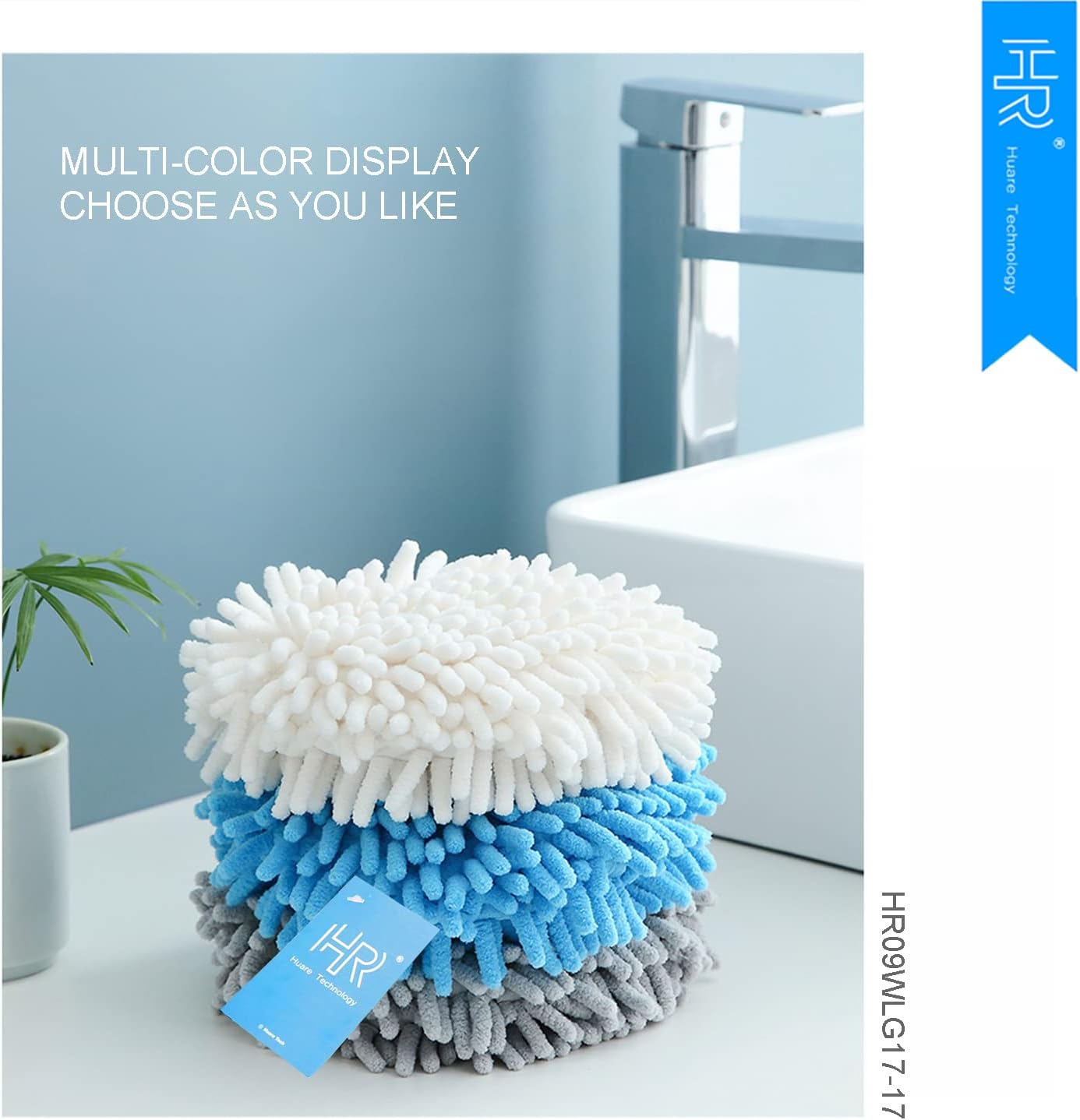Eco-Friendly Fuzzy Hand Towel with Hanging Loop