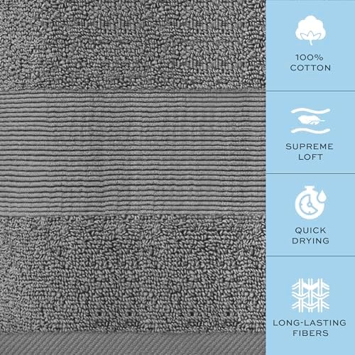 Luxury Oversized Bath Towels 35x70 Smoke Grey