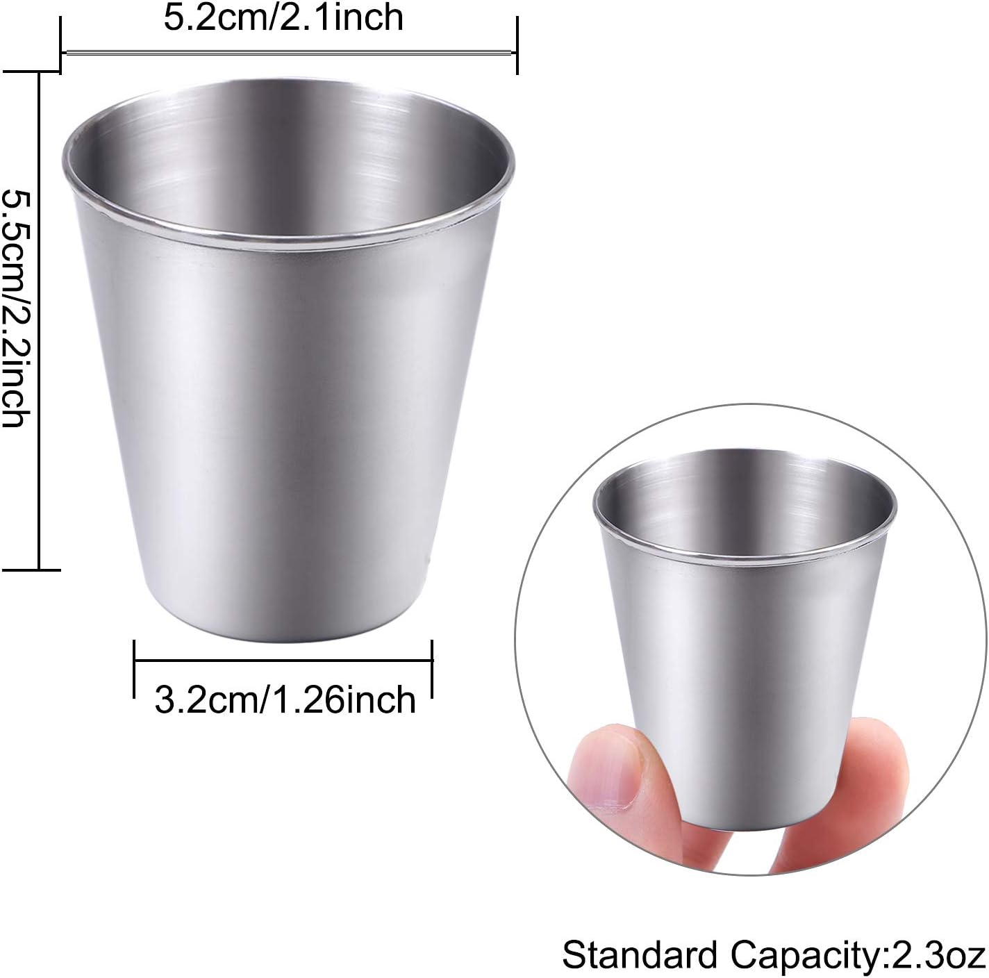 Ruisita 12-Piece Stainless Steel Shot Cups