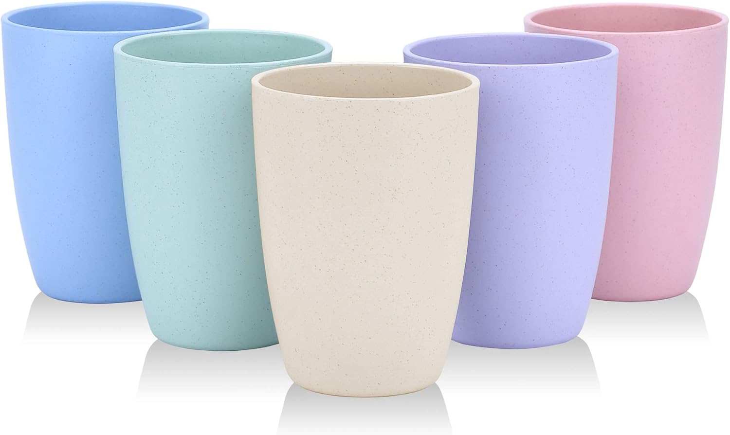 LuckyZone Unbreakable Wheat Straw 12oz Cups 5-Piece Set