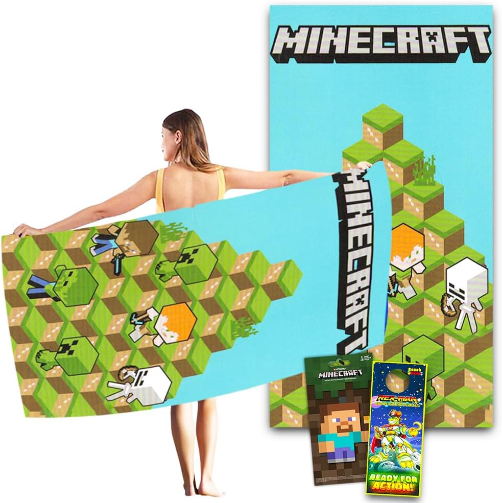 Minecraft Beach Towel Stickers Cool Decor for Boys Girls