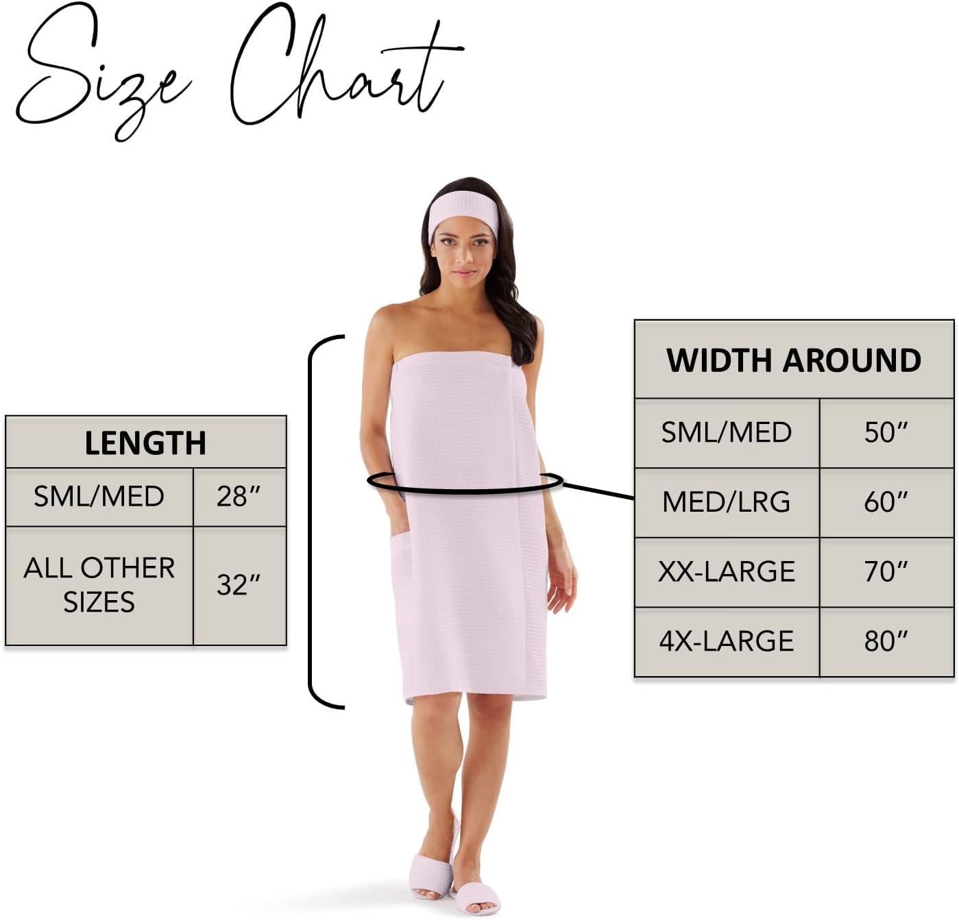 Boca BT Terry Waffle Towel Wrap for Women - Plus Size