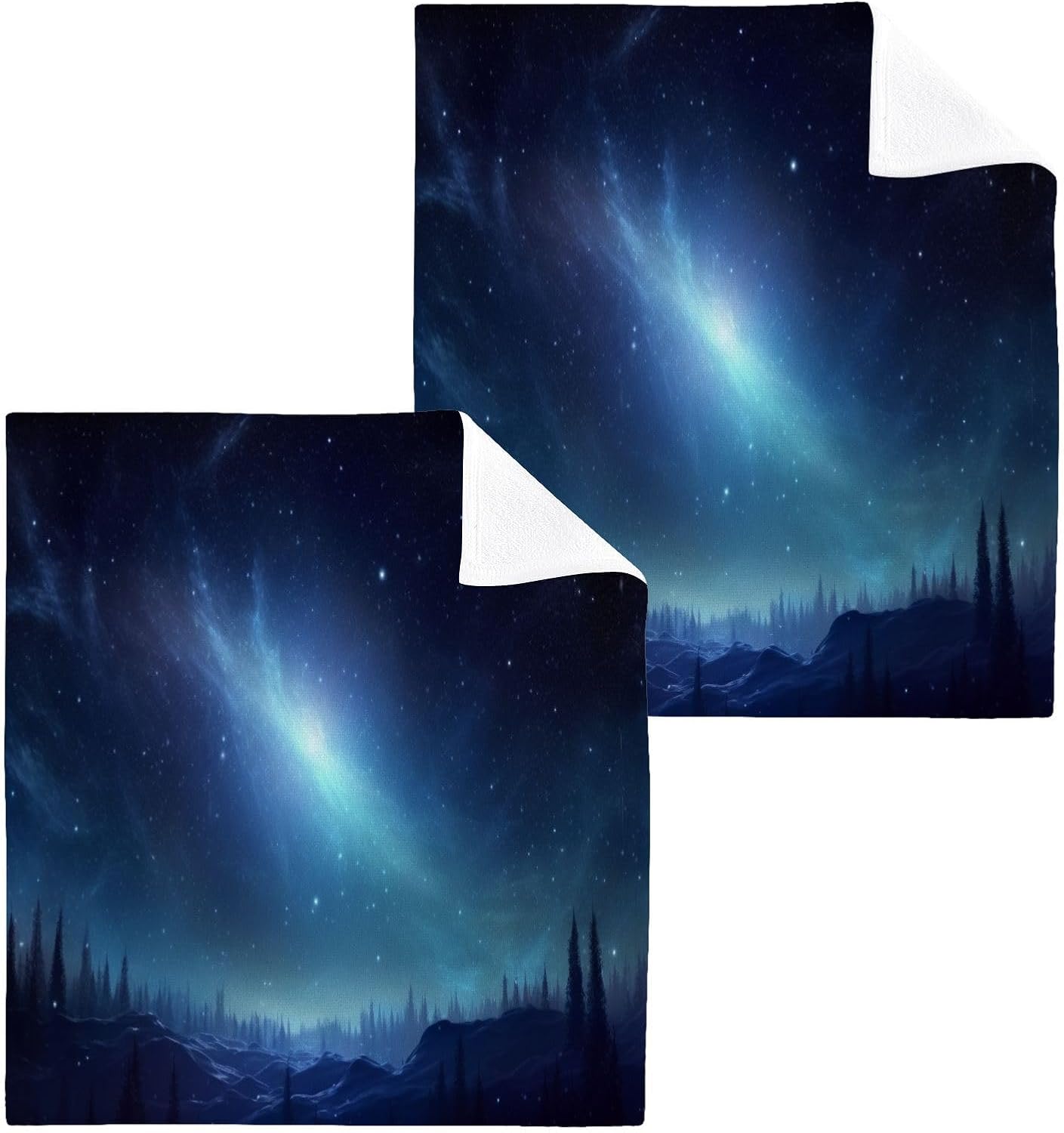 Blue Sky Washcloths - 2-Pack of Soft Absorbent Reusable Face Towels