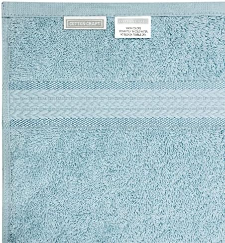 Luxury Ultra Soft Cotton Bath Towels - 35x70 inches Machine Washable Light Blue