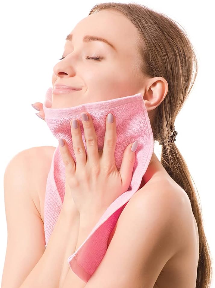 Yoofoss Luxury Washcloths 10 Pack - 10 x 10 Pink