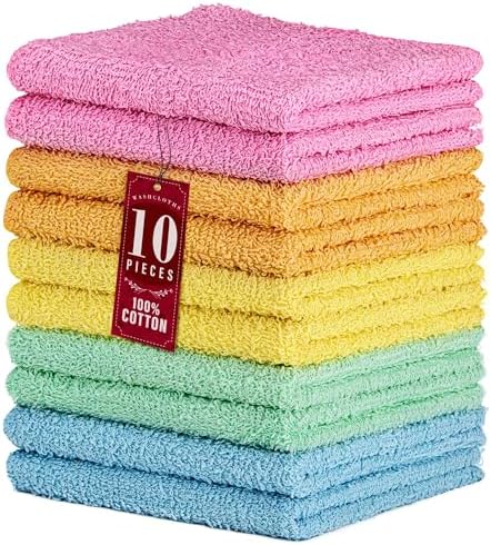 10-Piece Luxurious Cotton Wash Cloth Set for All Your Needs