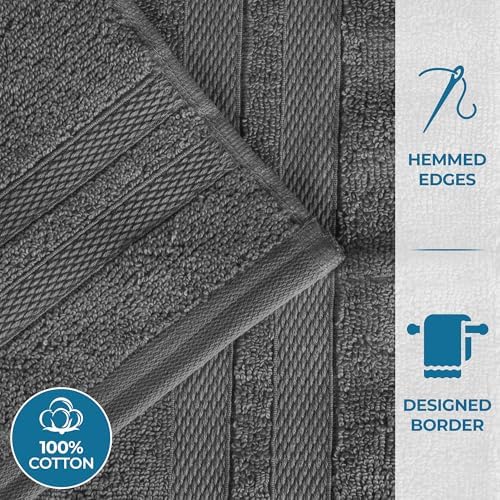 6-Piece Ultra-Soft Cotton Towel Set - Charcoal