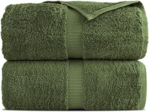 Towel Bazaar Premium Turkish Towels 2-Piece Set Moss Green