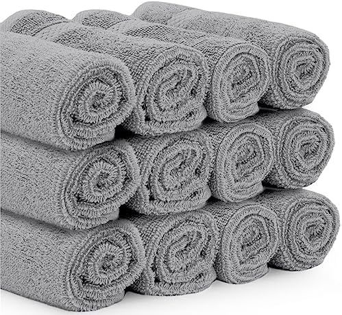 White Classic Luxury Washcloths - 12 Piece Set