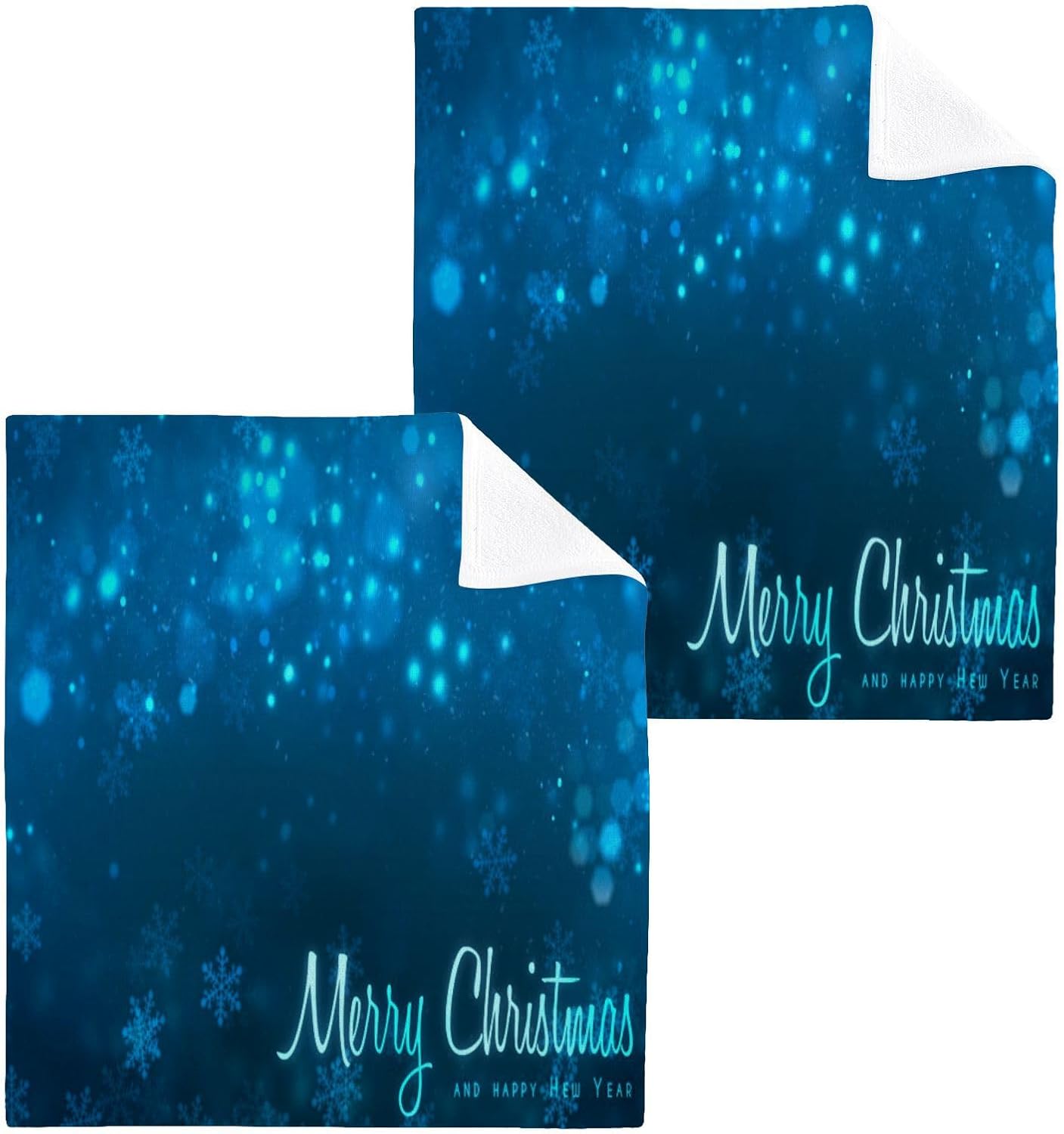 Blue Christmas Snowflakes Set of 2