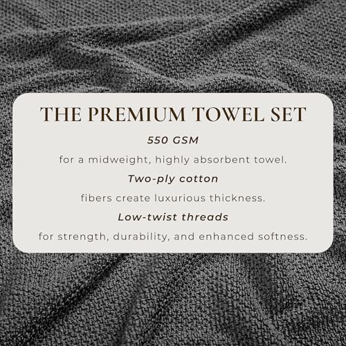 Great Bay Home Grey Bath Towels 4-Pack