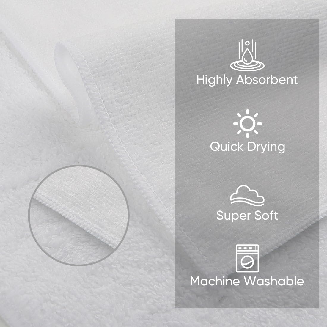 HOMEXCEL 12 Pack Microfiber Washcloths - 12x12 Inch