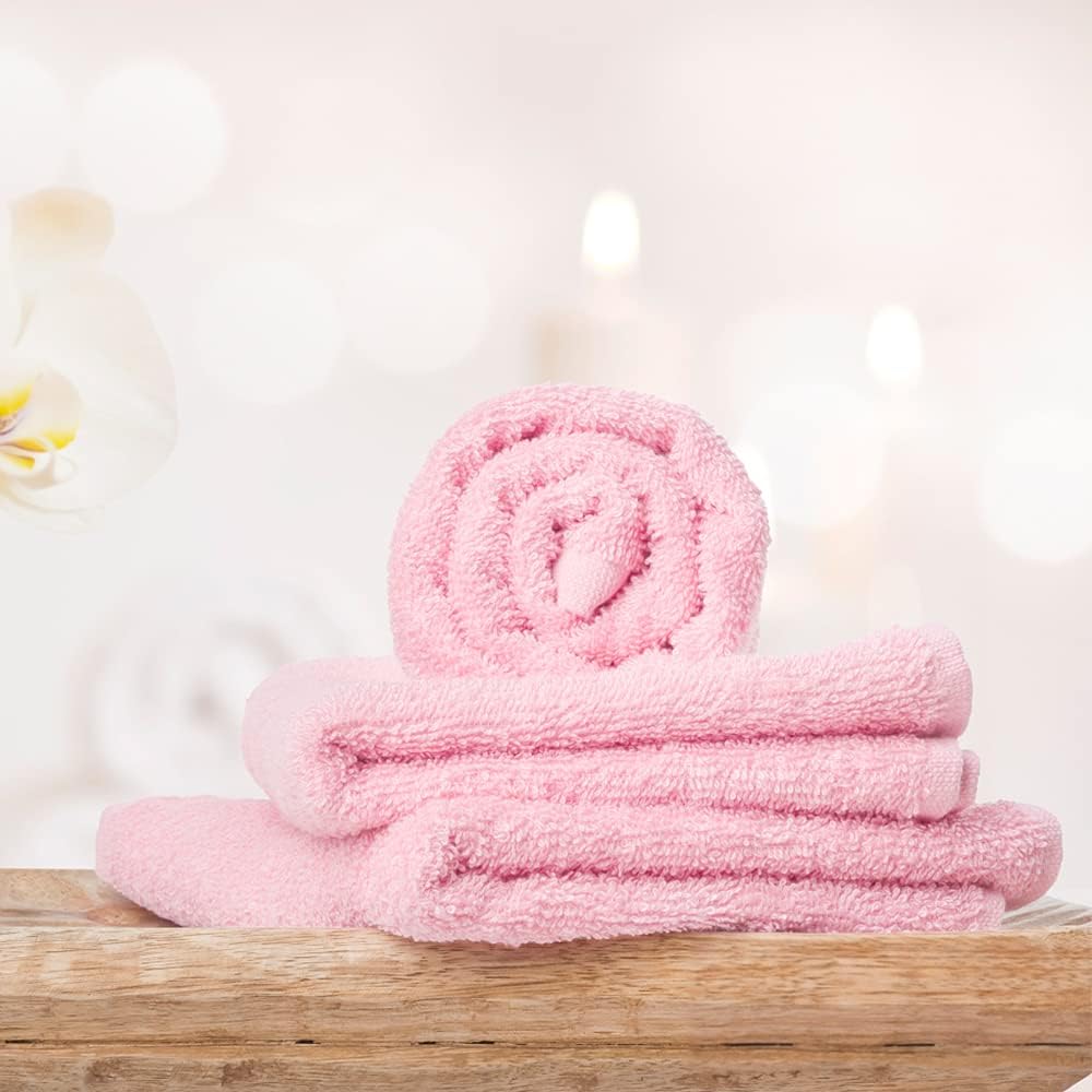Yoofoss Luxury Washcloths 10 Pack - 10 x 10 Pink